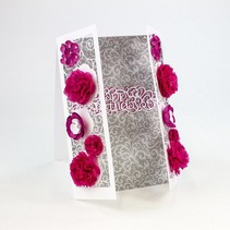 Stamping and embossing template: filigree decorative border with flowers