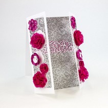 Stempelen en embossing sjabloon: filigraan decoratieve grens met bloemen