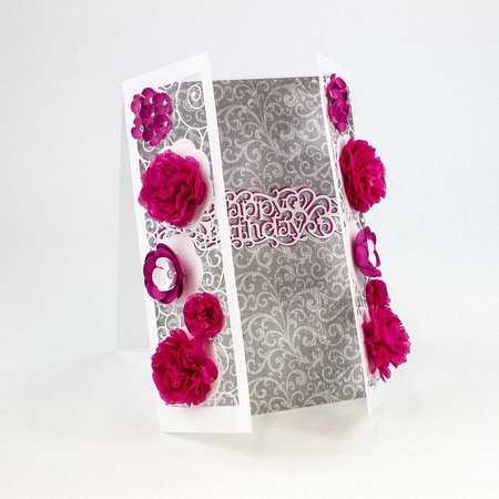 TONIC Stamping and embossing template: filigree decorative border with flowers