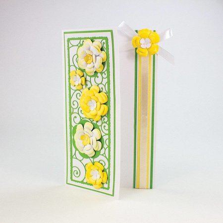 TONIC Stamping and embossing template: filigree decorative border with flowers
