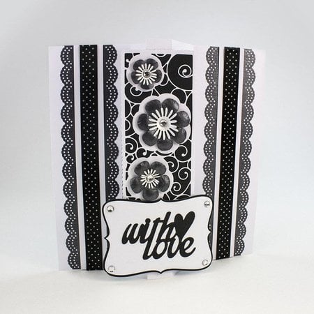 TONIC Stamping and embossing template: filigree decorative border with flowers