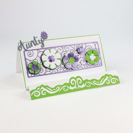 TONIC Stamping and embossing template: filigree decorative border with flowers