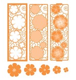 TONIC Stempling og prægning skabelon: filigran dekorativ kant med blomster