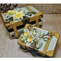 2 Nostalgic mini suitcase, made of strong cardboard.