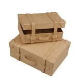 Holz, MDF, Pappe, Objekten zum Dekorieren 2 Nostalgische Mini Köfferchen, aus starkem Karton.
