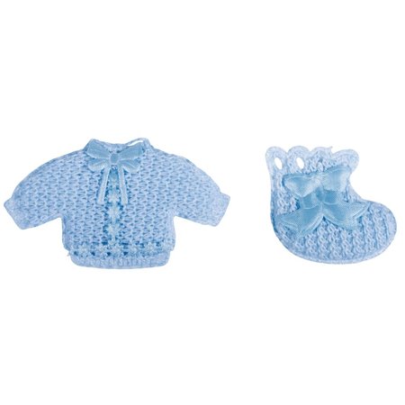 Embellishments / Verzierungen Babyaccessoires Hemdchen + Söckchen babyblau