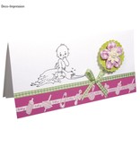 Embellishments / Verzierungen Satin Motif perfurado banda rosa bebê