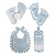 Embellishments / Verzierungen Satin Streuteile empreinte & Bottle & Latz dans Baby Blue