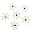Embellishments / Verzierungen 60 fleurs en satin avec strass, 1,8 cm ø ivoire