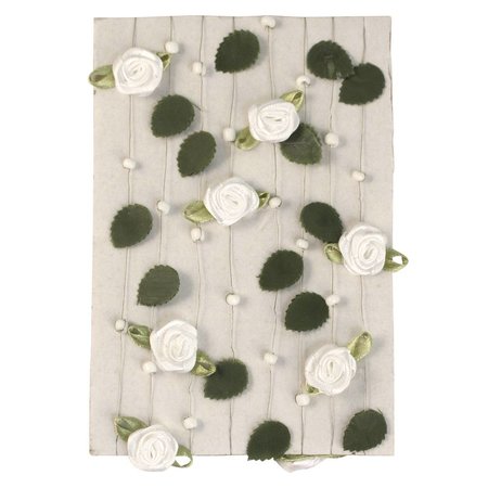 Embellishments / Verzierungen Rose garland com folhas + pearl white