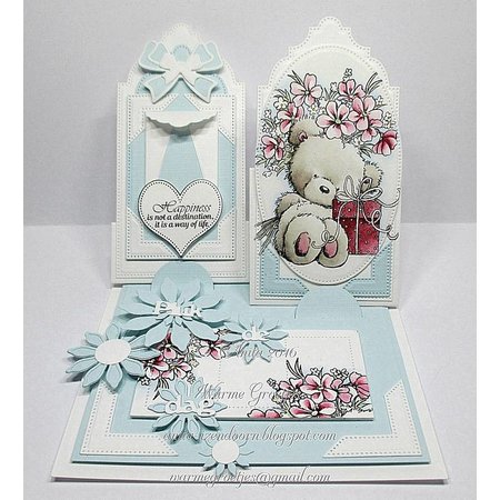 Crealies und CraftEmotions Stan maler: hjørne med Stitchlinien