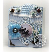 Punching template: Border and flowers