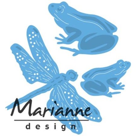 Marianne Design Ponsen sjabloon: kikkers en libel
