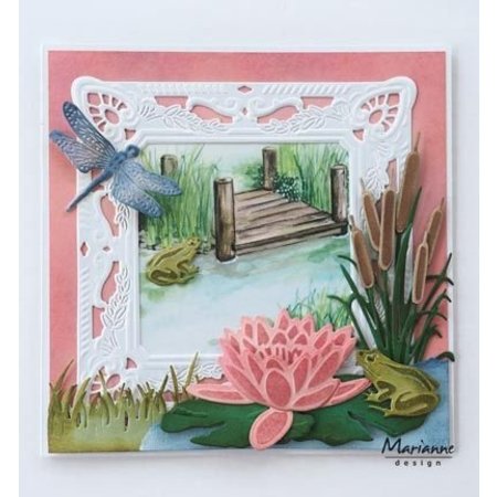 Marianne Design Punching template: frogs and dragonfly