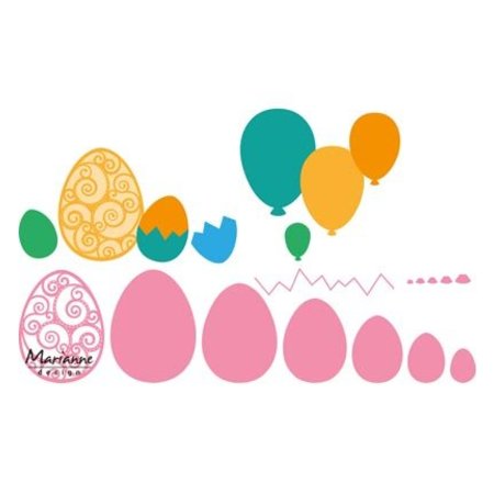 Marianne Design Punching template: Easter eggs and balloons!