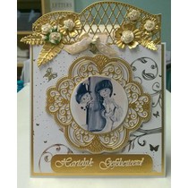 Punching template: Vintage decorative frame and corner