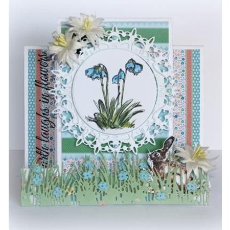 Joy!Crafts Stanzschablone: Bordüre Gras mit Blümchen
