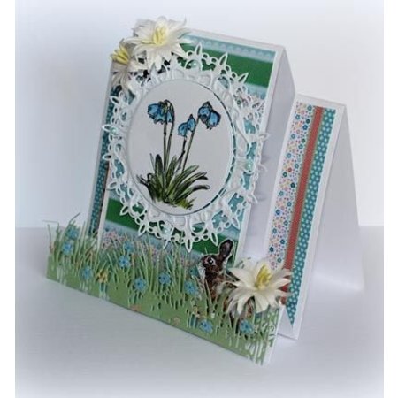 Joy!Crafts plantilla de perforación: hierba Frontera con flores