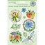 Stempel / Stamp: Transparent selos transparentes: flores e libélula