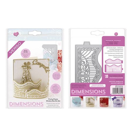 TONIC Estampado y grabado en relieve de plantilla: Dimensiones - Caja de ventana - Bastante Piazza - 1561E