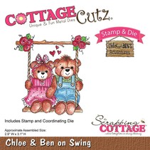 NEW stamping stencil stamp +: bear on the swing