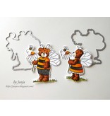 Cottage Cutz NEW Stamping template + stamp: Bumblebee Chloe