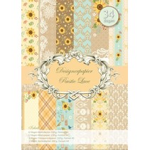 Designerpapierset, dentelle rustique