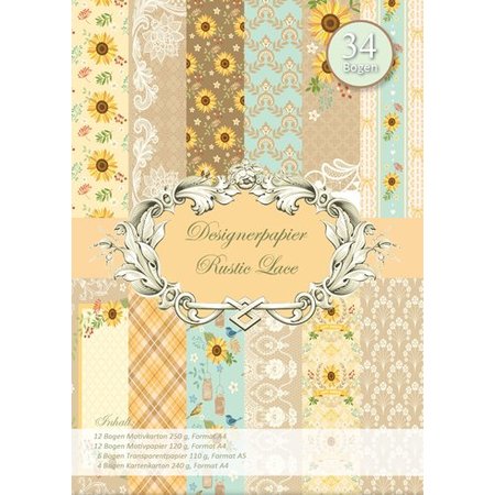 REDDY Designerpapierset, Rustic Lace