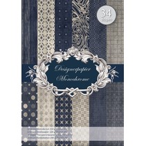 Designerpapierset, monochrome