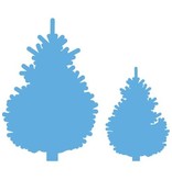 Marianne Design Ponsen sjabloon: Stel kerstbomen