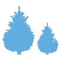 Stamping template: set of Christmas trees