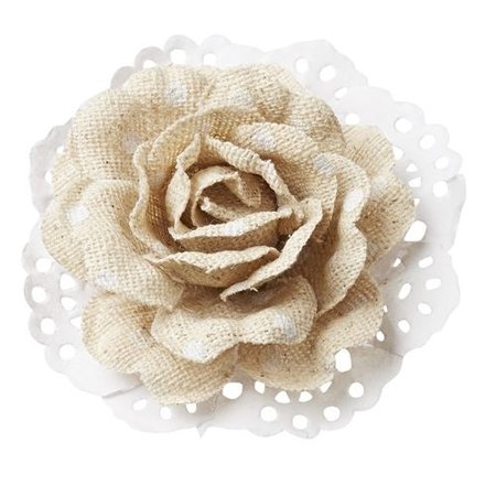 BLUMEN (MINI) UND ACCESOIRES Rosen in Linen optik 6cm - 2 Stück