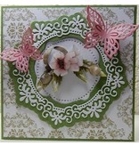 Precious Marieke template perfuração: Flor moldura decorativa