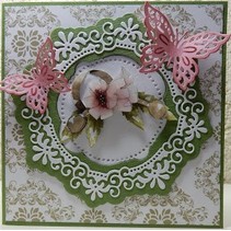 Punching template: Flower decorative frame
