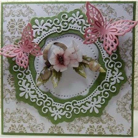 Precious Marieke Stansning skabelon: Flower dekorativ ramme