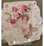 Precious Marieke Punching template: Flower decorative frame