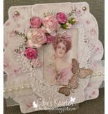 Precious Marieke template perfuração: Flor moldura decorativa