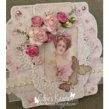 Precious Marieke Punching template: Flower decorative frame