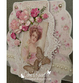 Precious Marieke Punching template: Flower decorative frame