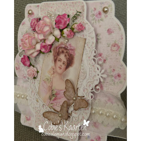 Precious Marieke Punching template: Flower decorative frame