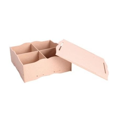 Holz, MDF, Pappe, Objekten zum Dekorieren Boîte de rangement à compartiments et couvercle