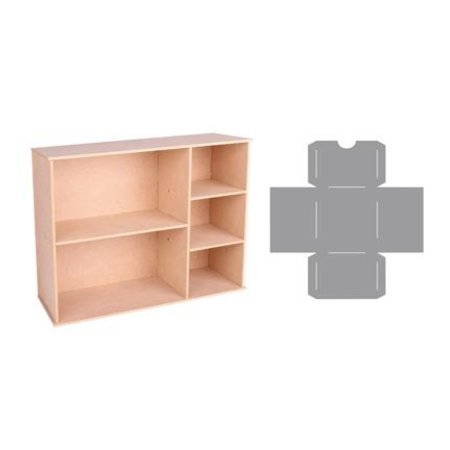 Holz, MDF, Pappe, Objekten zum Dekorieren Storage doos met vakken en laden template