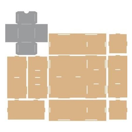 Holz, MDF, Pappe, Objekten zum Dekorieren Storage box with drawers and drawer template