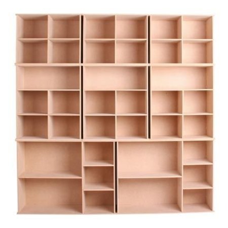 Holz, MDF, Pappe, Objekten zum Dekorieren Boîte de rangement avec compartiments et tiroirs modèle