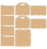 Holz, MDF, Pappe, Objekten zum Dekorieren Storage doos met compartimenten, bijvoorbeeld voor papier