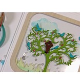 Spellbinders und Rayher Punching and embossing stencil tree with birds