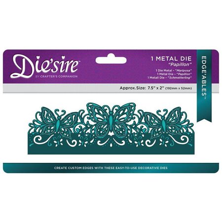 Die'sire NEW Stamping Stencils: Filigree Card Large Format Edge'ables, Butterflies