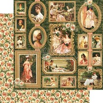 Retrato de uma senhora, papel de designer de 30,5 x 30,5 cm