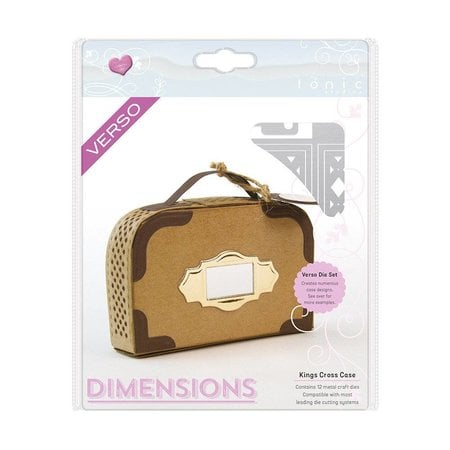 TONIC Stempelen en embossing sjabloon: 3D koffer