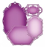 Spellbinders und Rayher Soco - e embossing estêncil, Nestabilities decorativa Etiquetas Vinte e Oito